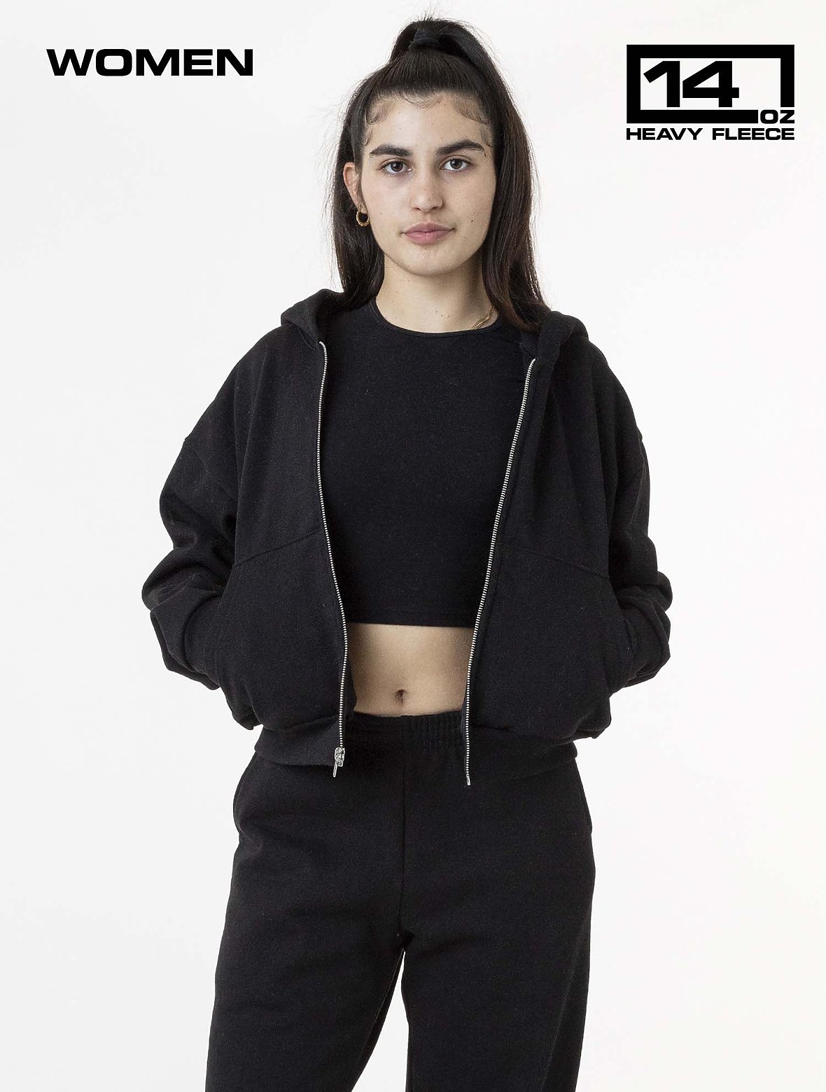 Heavy Fleece Cropped Zip Up